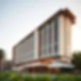 Exterior view of Al Maraya Building showcasing its unique architectural design