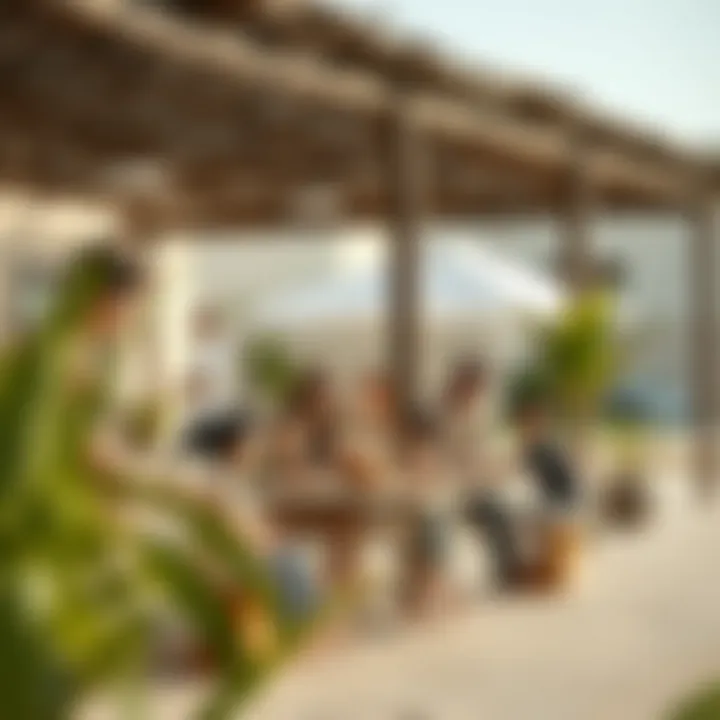 Vibrant community life in Al Reef Village with families enjoying outdoor spaces