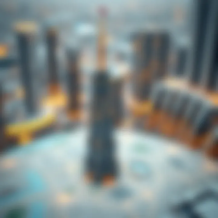 A detailed map highlighting the strategic location of Aspin Tower in Dubai
