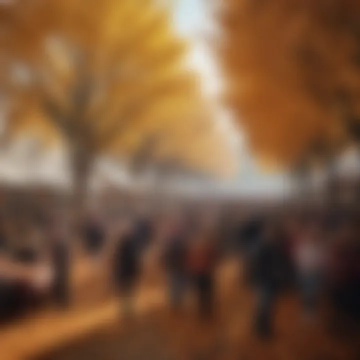 Community gathering at an autumn festival in JVC