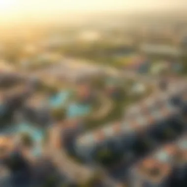 Community Development by Binghatti Developers An aerial view of a community developed by Binghatti, highlighting its integration with the surrounding environment.