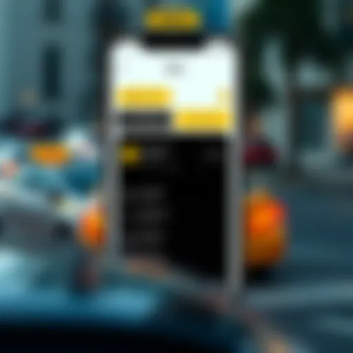 RTA app interface showcasing taxi booking