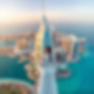 Breathtaking Dubai Views from Burj Al Arab Panoramic view of Dubai skyline from Burj Al Arab terrace