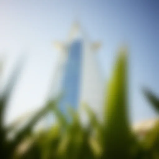 Exterior view of the Burj Al Arab showcasing its sail-like architecture
