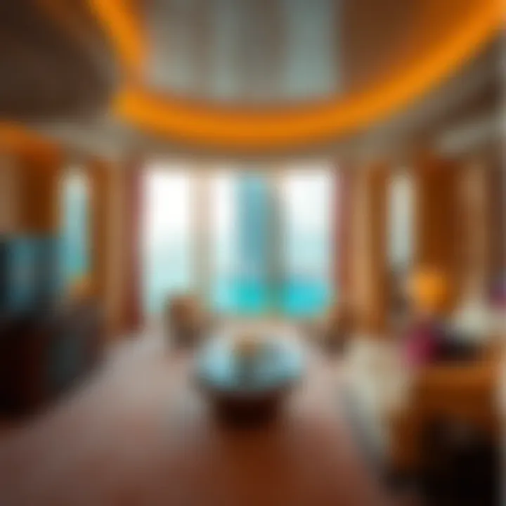 Luxurious suite interior at Burj Al Arab with stunning views
