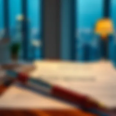 Illustration of rental agreement and legal documents