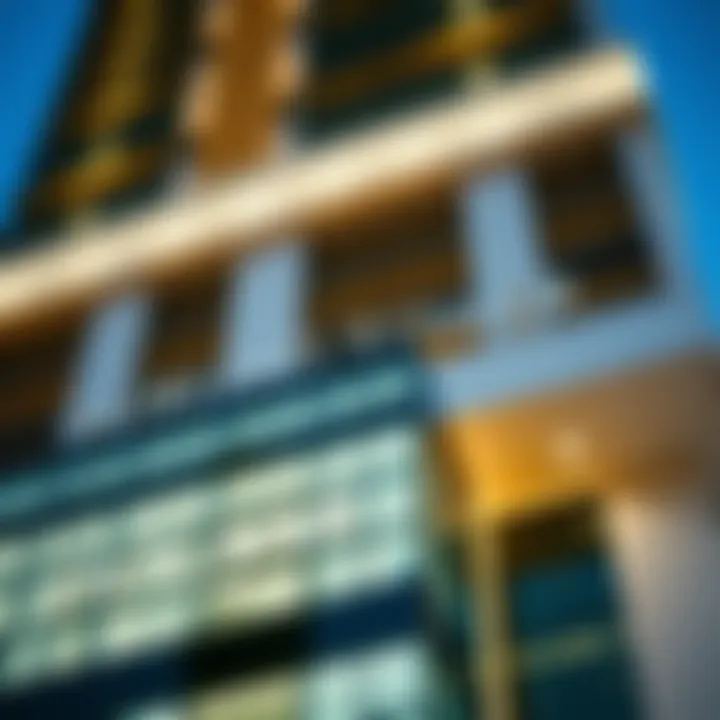 Architectural close-up of Deyaar Burlington Tower's facade