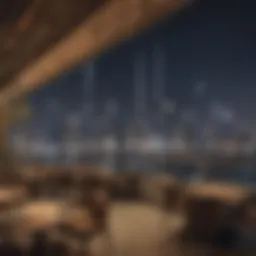 Dazzling skyline view of Downtown Dubai with vibrant restaurant lights