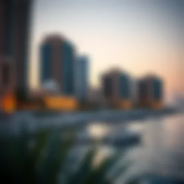 Luxury Properties at Dubai Marina Luxurious beachfront properties lining the shores of Dubai Marina Beach