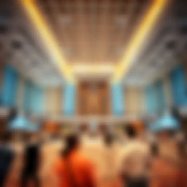 Interior view of a convention hall at the Dubai World Trade Centre during an event