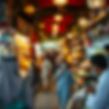 Eid Market Scene in Dubai Vibrant market scene bustling with Eid shoppers in Dubai