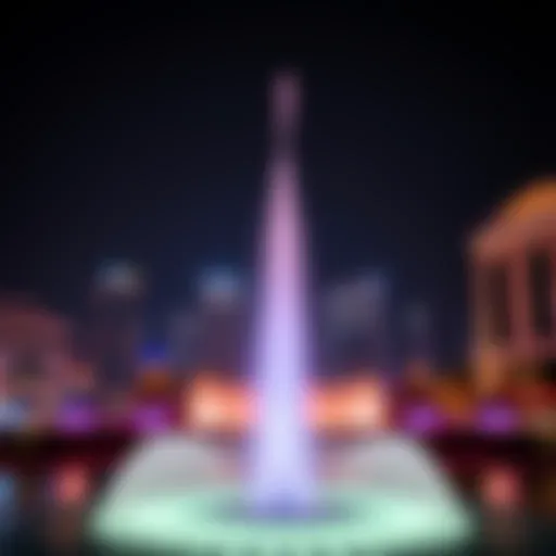 Stunning view of Emaar Fountain Views at night