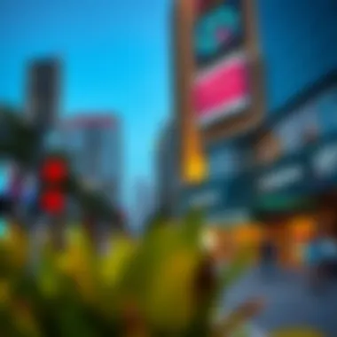 A thriving commercial area in Executive Heights with bustling activity