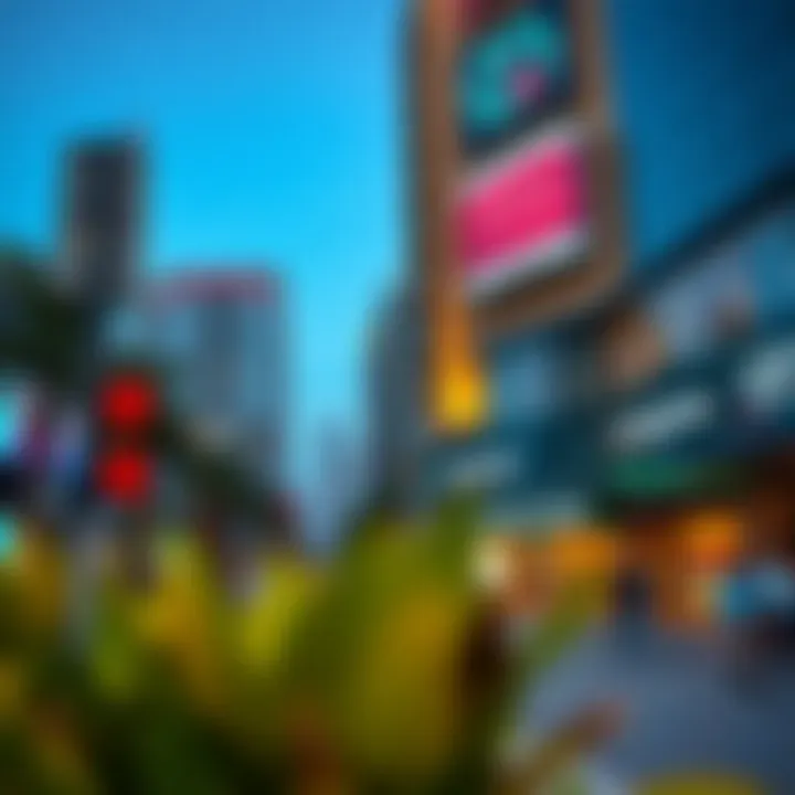 A thriving commercial area in Executive Heights with bustling activity