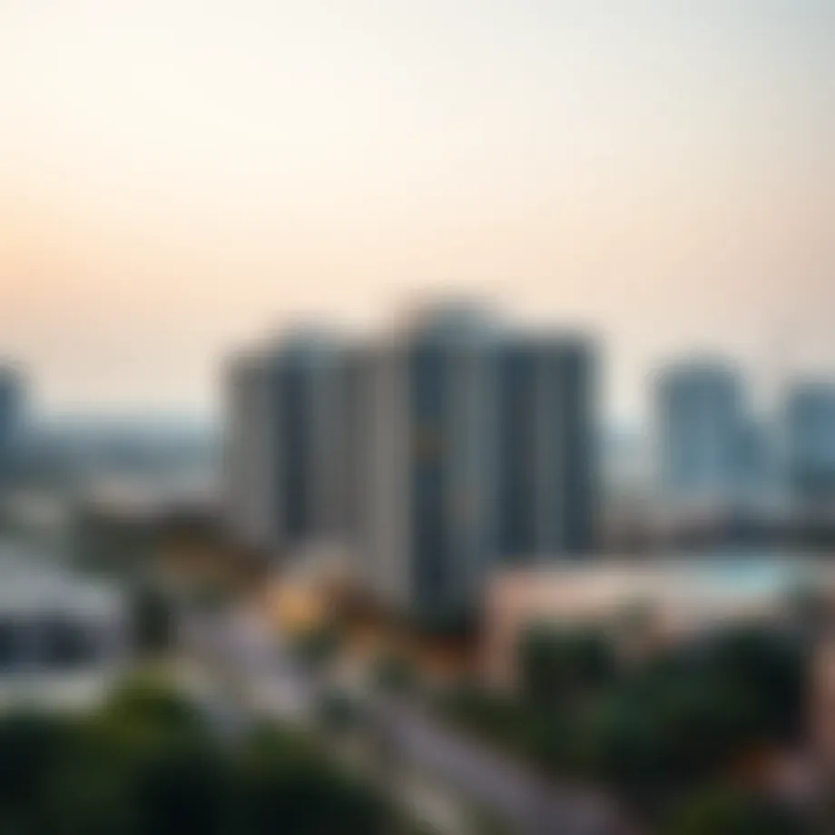 A panoramic view of Executive Heights showcasing modern architecture