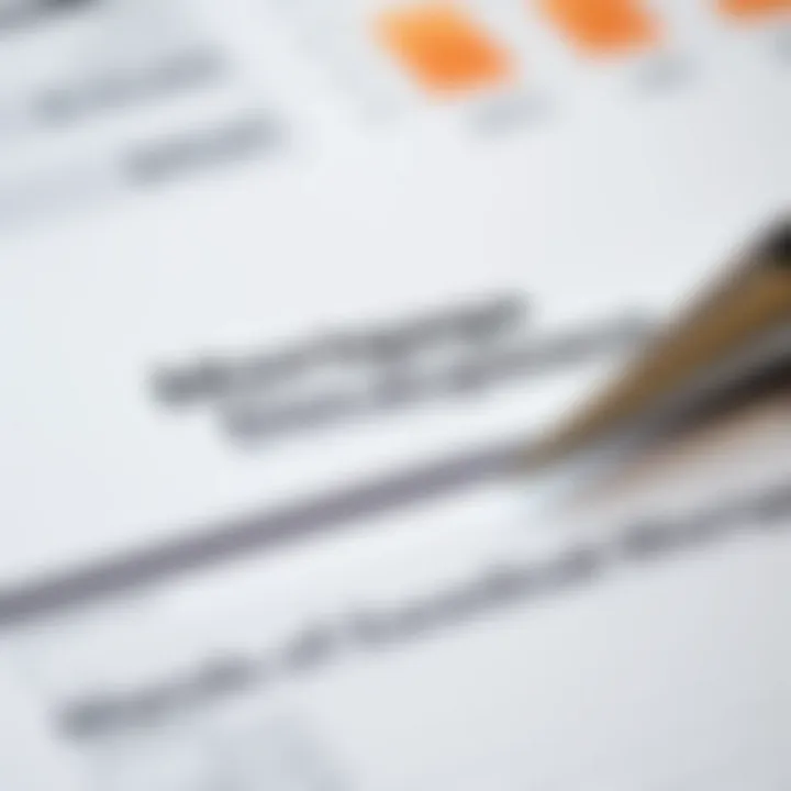 Close-up of mortgage documents and financial calculations