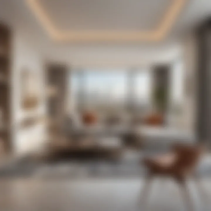 A modern studio apartment showcasing interior design