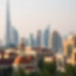 A stunning view of Dubai's skyline showcasing traditional and modern architecture