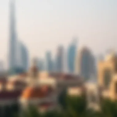 A stunning view of Dubai's skyline showcasing traditional and modern architecture