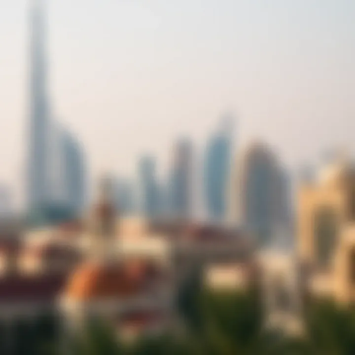 A stunning view of Dubai's skyline showcasing traditional and modern architecture