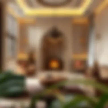 An intricate detail of traditional Emirati design elements in a modern property