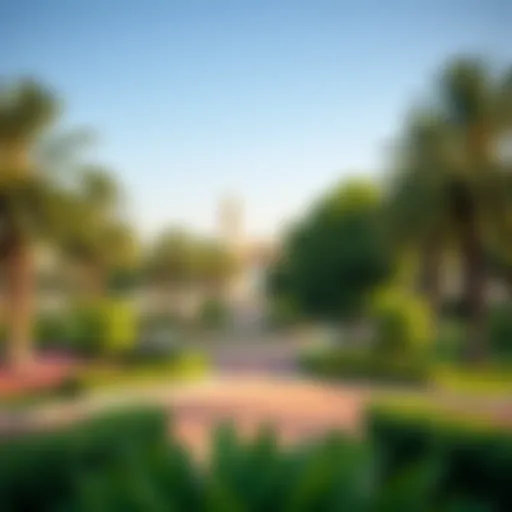 A panoramic view of Al-Hamidiya Park showcasing its lush greenery