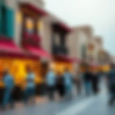 The Allure of Al Seef for Tourists Tourists enjoying the unique atmosphere of Al Seef