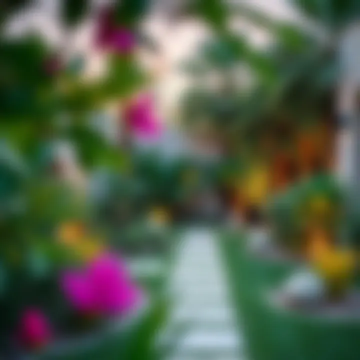 Beautifully landscaped backyard with vibrant greenery in Sharjah