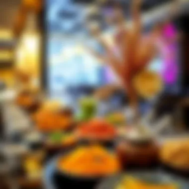 Traditional Emirati Breakfast Delights A vibrant spread of traditional Emirati breakfast dishes