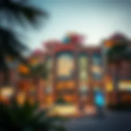 A stunning view of Dragon Mall's exterior showcasing its unique architectural design