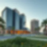 Modern Emaar office building in Dubai showcasing architectural innovation
