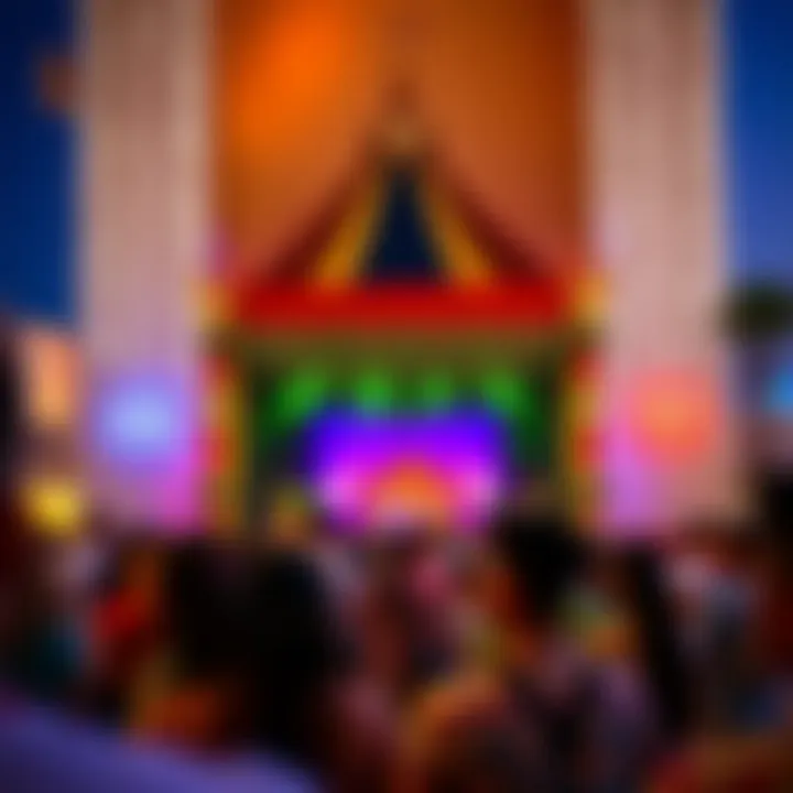 Visitors enjoying various entertainment shows at Global Village