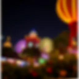 Stunning view of Global Village at night showcasing vibrant lights and attractions