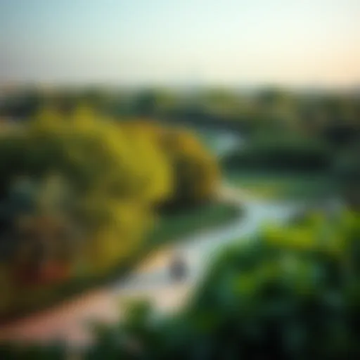 A panoramic view of the lush greenery at حديقة صقر