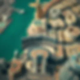 Aerial view of International City showcasing its unique layout