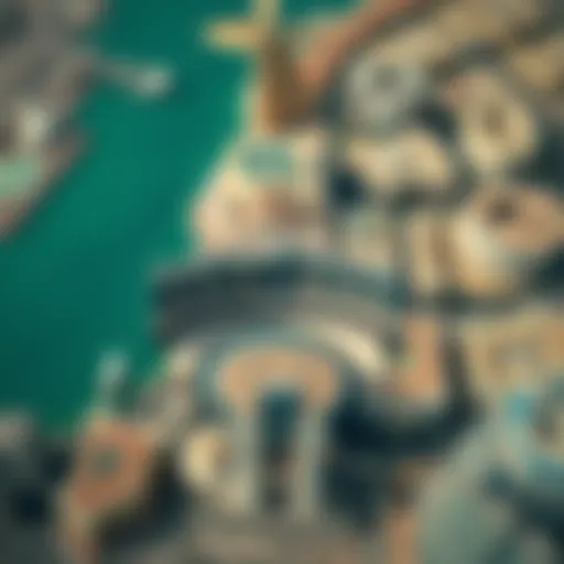 Aerial view of International City showcasing its unique layout