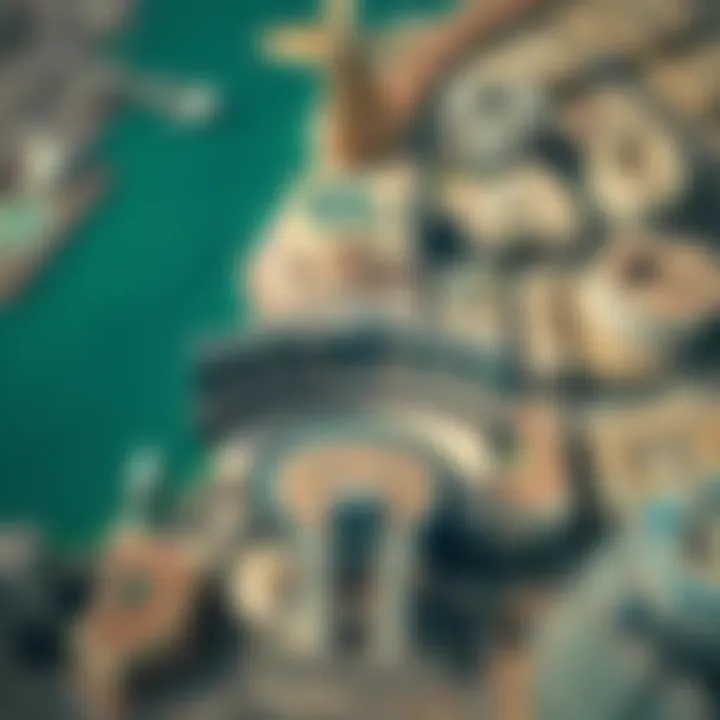 Aerial view of International City showcasing its unique layout