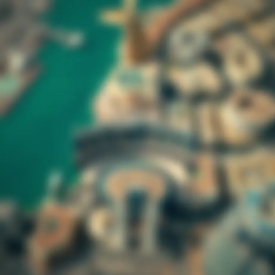 Aerial view of International City showcasing its unique layout