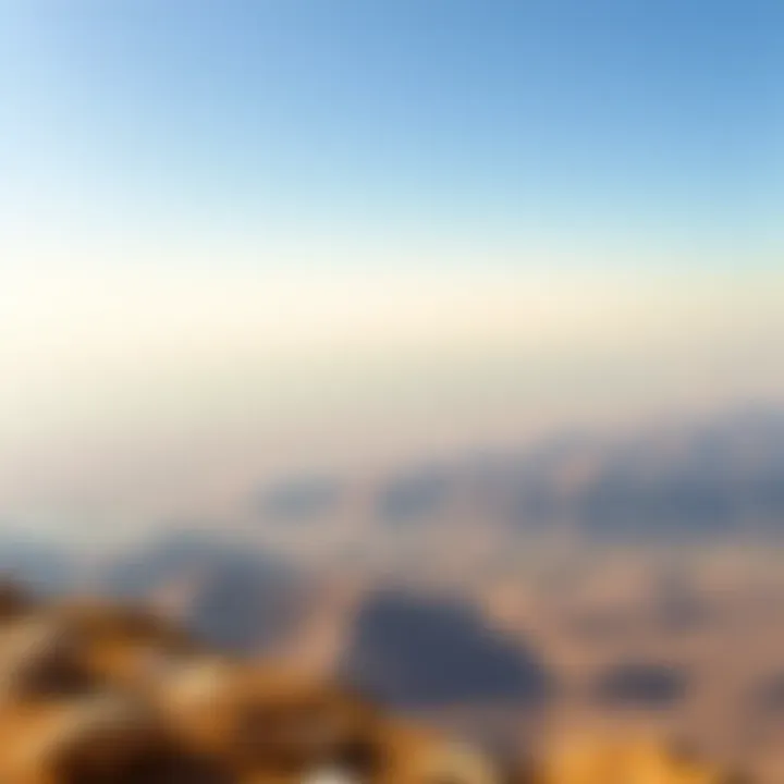Panoramic landscape of Ras Al Khaimah from Jebel Jais summit