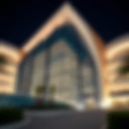 Exterior view of جم الشامخة مول showcasing modern architecture