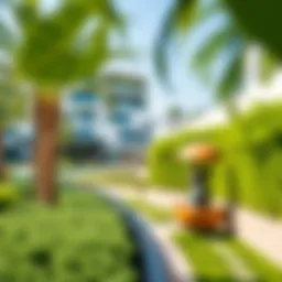 Stunning view of Nad Al Sheba Gardens showcasing lush greenery and modern architecture.