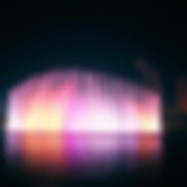 Dubai Fountain Light Show Colorful lights of the Dubai Fountain show
