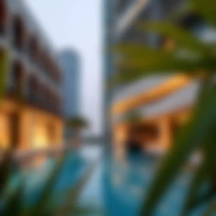 High-end amenities offered at Oudah Tower including a swimming pool and fitness center