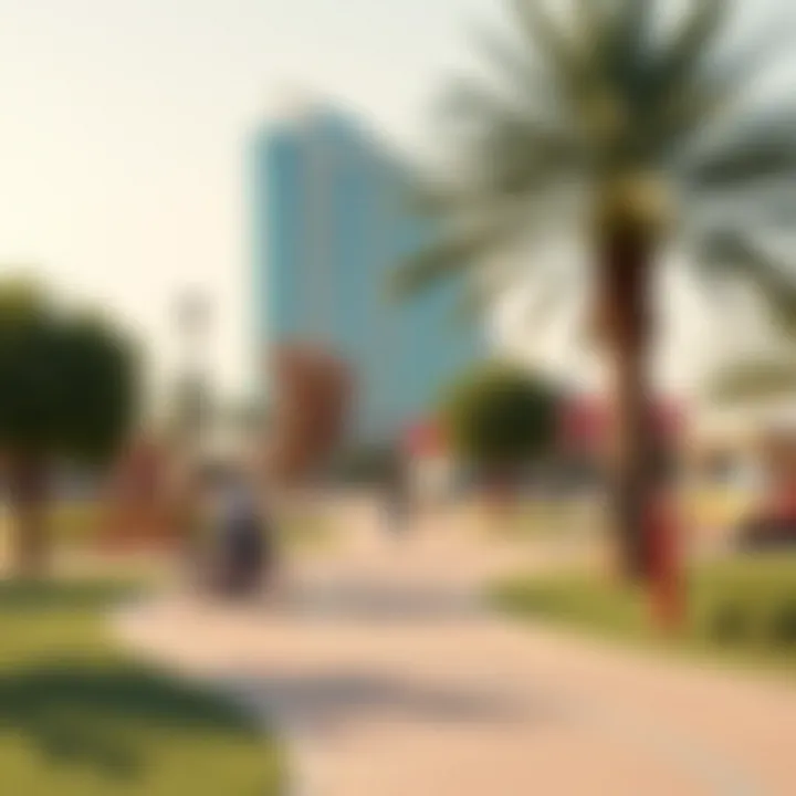 A vibrant community park with recreational activities in Dubai