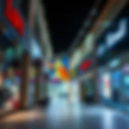 Vibrant retail storefronts in Mirdif