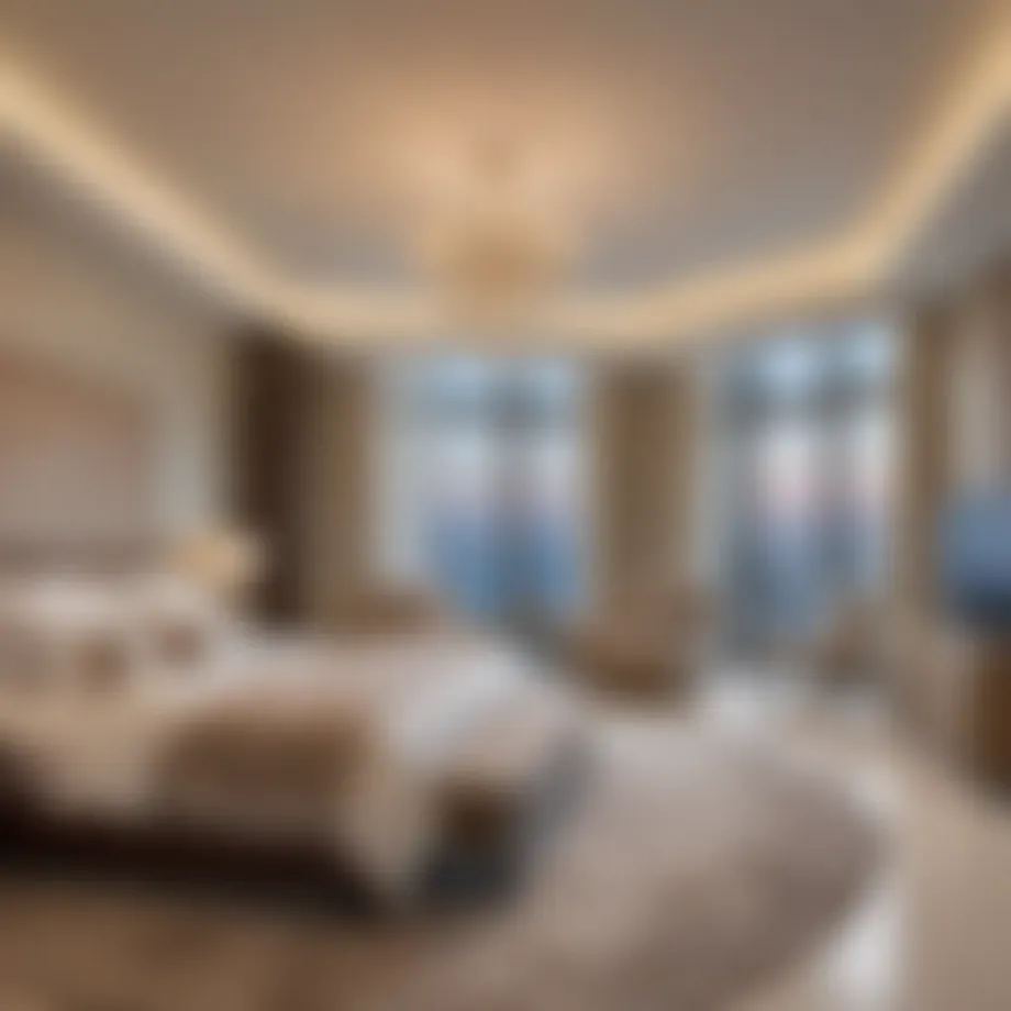 Luxurious bedroom setting in JBR