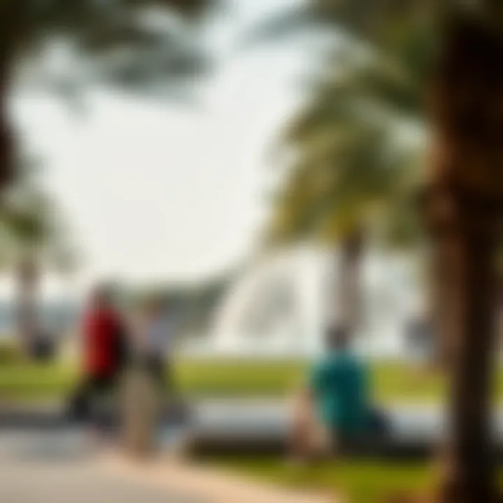 Visitors enjoying recreational activities in Safa Park