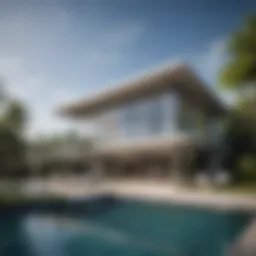 Exterior view of the Samana Sales Office showcasing modern architecture.