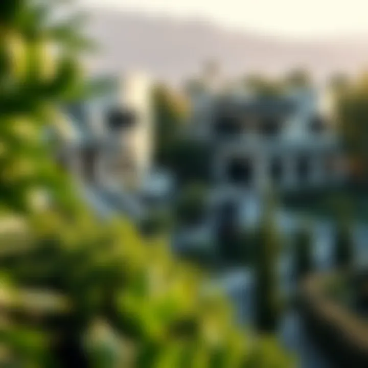 Modern residential complexes in South Bay surrounded by lush greenery