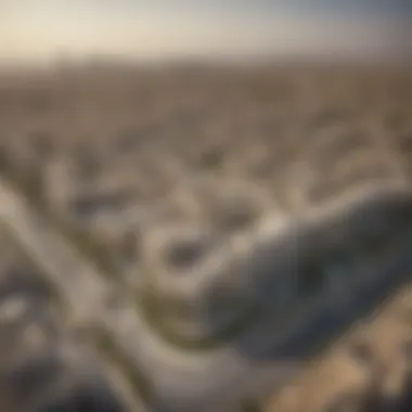 Panoramic View of Jumeirah's Urban Landscape Panoramic view of Jumeirah showcasing the surrounding landscape and urban development